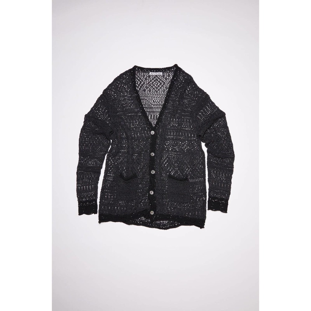 Acne Studios Crochet Cardigan Charcoal / Black Size Medium
